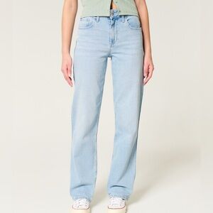 Hollister Ultra High-Rise Light Wash Dad Jeans 14‎ long NWT comfy casual loose